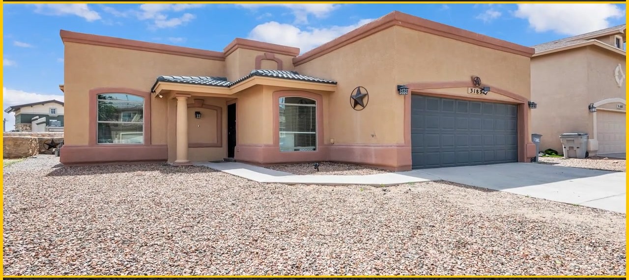 Stucco Exterior 2-Car Garage Xeriscape — Assisted Living Site El Paso